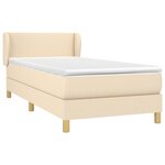 vidaXL Sommier à lattes de lit avec matelas Crème 100x200 cm Tissu