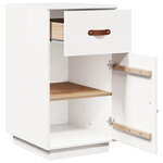 Armoire de bureau rangement pratique bois massif de pin 40 x 50 x 75 cm style rustique finition mate en bois blanc 02_0048421