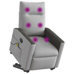 vidaXL Fauteuil inclinable de massage électrique gris nuage tissu