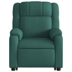 vidaXL Fauteuil inclinable de massage électrique Vert foncé Tissu