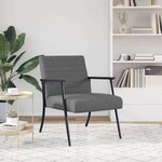 vidaXL fauteuil Gris foncé 59 x 75 x 78 cm tissu