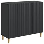vidaXL Buffet Noir 89 x 34 5 x 80 cm Bois d'ingénierie