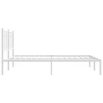 vidaXL Cadre de lit métal sans matelas et tête de lit blanc 160x200 cm