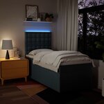 vidaXL Sommier à lattes de lit avec matelas Bleu 100x200 cm Tissu