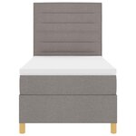 vidaXL Lit à ressorts avec matelas Taupe 90 x 200 cm tissu