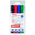 Pochette de 4 marqueurs effaçables à sec pointe ogive Assortis e-660 4304000 EDDING