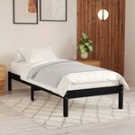 vidaXL Cadre de lit sans matelas noir bois massif 100x200 cm