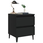 vidaXL Table de chevet noir 40x35x50 cm bois d'ingénierie