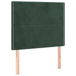 vidaXL Tête de lit à LED Vert foncé 90x5x118/128 cm Velours