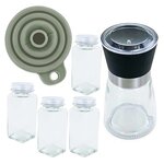 Coffret épices avec moulin  entonnoir & 4 flacons