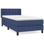 vidaXL Sommier à lattes de lit avec matelas Bleu 90x190 cm Tissu