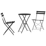 Ensemble de bistrot pliant 3 pièces en acier anthracite