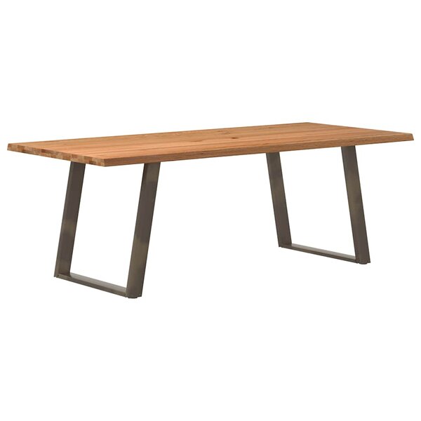 vidaXL Table à manger et bord naturel bois massif chêne rectangulaire