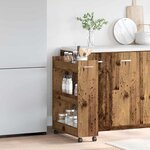 vidaXL Armoire avec roue Bois ancien 60 x 22 x 79 cm Bois d'ingénierie