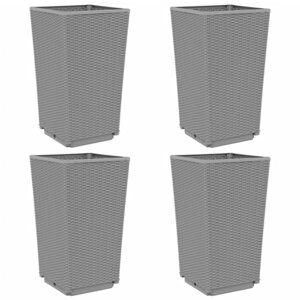 vidaXL Jardinières 4 Pièces gris clair 32 5x32 5x57 cm polypropylène