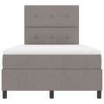 vidaXL Lit à ressorts avec matelas avec LED Taupe 120 x 190 cm tissu