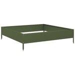 vidaXL Lit surélevé de jardin vert olive 100x100x26 cm acier