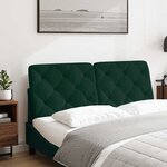 vidaXL Coussin de tête de lit vert foncé 140 cm velours