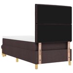 vidaXL Lit à Ressorts avec Matelas & Banc Marron Foncé 100x200 cm Tissu