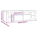 vidaXL Meuble TV avec lumières LED chêne artisanal bois d'ingénierie