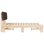 vidaXL Cadre de lit avec tête de lit rembourrée Taupe 140 x 190 cm