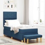 vidaXL Lit à ressorts avec matelas Bleu 80 x 200 cm tissu