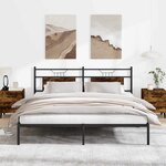 vidaXL Cadre de lit sans matelas chêne fumé 160x200 cm bois ingénierie