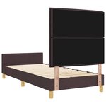 vidaXL Cadre de lit avec tête de lit Marron foncé 100 x 200 cm tissu