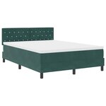 vidaXL Lit à ressorts avec matelas Vert foncé 160 x 200 cm tissu