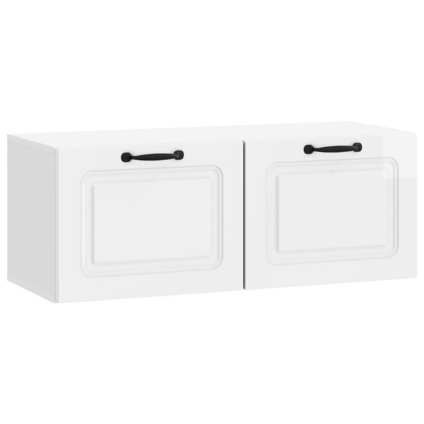vidaXL Meuble TV mural Montage mural Blanc brillant 78 5 x 31 x 30 cm
