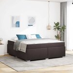 vidaXL Cadre de lit Marron foncé 180 x 200 cm tissu