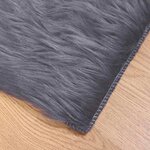 vidaXL Tapis en Peau de Mouton Synthétique Anthracite 100 x 200 cm