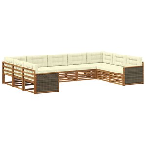 vidaXL Ensemble de canapés d'extérieur 9 pc Naturel et Crème