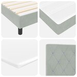 Lit Box Spring vidaXL avec Matelas Gris clair Petit Double Velours