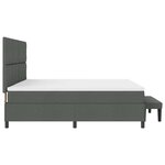 vidaXL Lit à ressort avec matelas et banc gris foncé 200x200 cm en tissu
