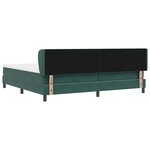 vidaXL Lit à ressorts avec tête de lit Vert foncé 200 x 200 cm Velours