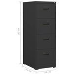 vidaXL Classeur Anthracite 46x62x133 cm Acier