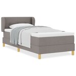 vidaXL Lit Box Spring avec Matelas en Taupe  90x200 cm  Tissu