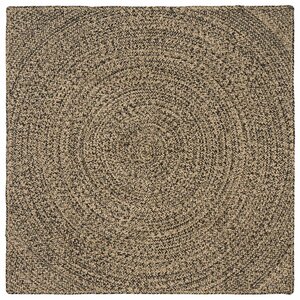 vidaXL Tapis de surface Naturel et noir 120 x 120 cm Jute