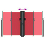 vidaXL Auvent latéral rétractable rouge 140x600 cm