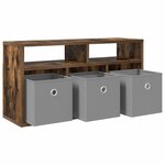 vidaXL Basboard avec tiroir Chêne fumé 72 x 22 5 x 38 cm
