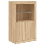 vidaXL Buffet avec lumières LED chêne sonoma 202x37x100 cm