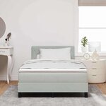 vidaXL Lit à ressorts avec matelas & lumière LED gris clair 120x190 cm en velours