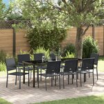 vidaXL Ensemble de 5 Noir Rotin PE  Acier revêtu de poudre
