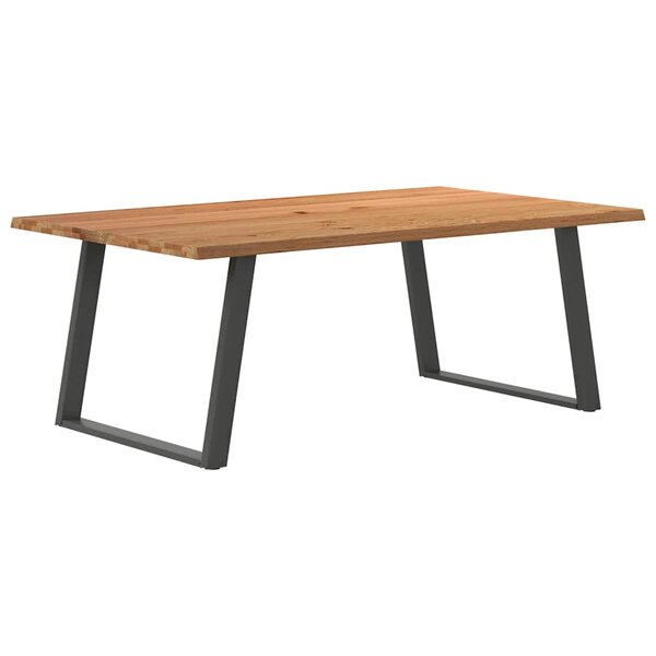 vidaXL Table à manger et bord naturel bois massif chêne rectangulaire