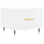 vidaXL Table basse blanc brillant 50x50x40 cm bois d'ingénierie