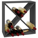 vidaXL Armoire à vin Gris 62x25x62 cm Bois de pin massif