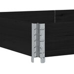 vidaXL Jardinière noir 150x100 cm bois massif de pin