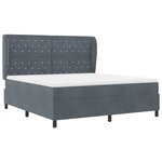 vidaXL Lit à ressorts avec matelas Gris foncé 200 x 180 cm Polyester