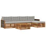 vidaXL Ensemble de canapés d'extérieur 6 pc Naturel et gris clair